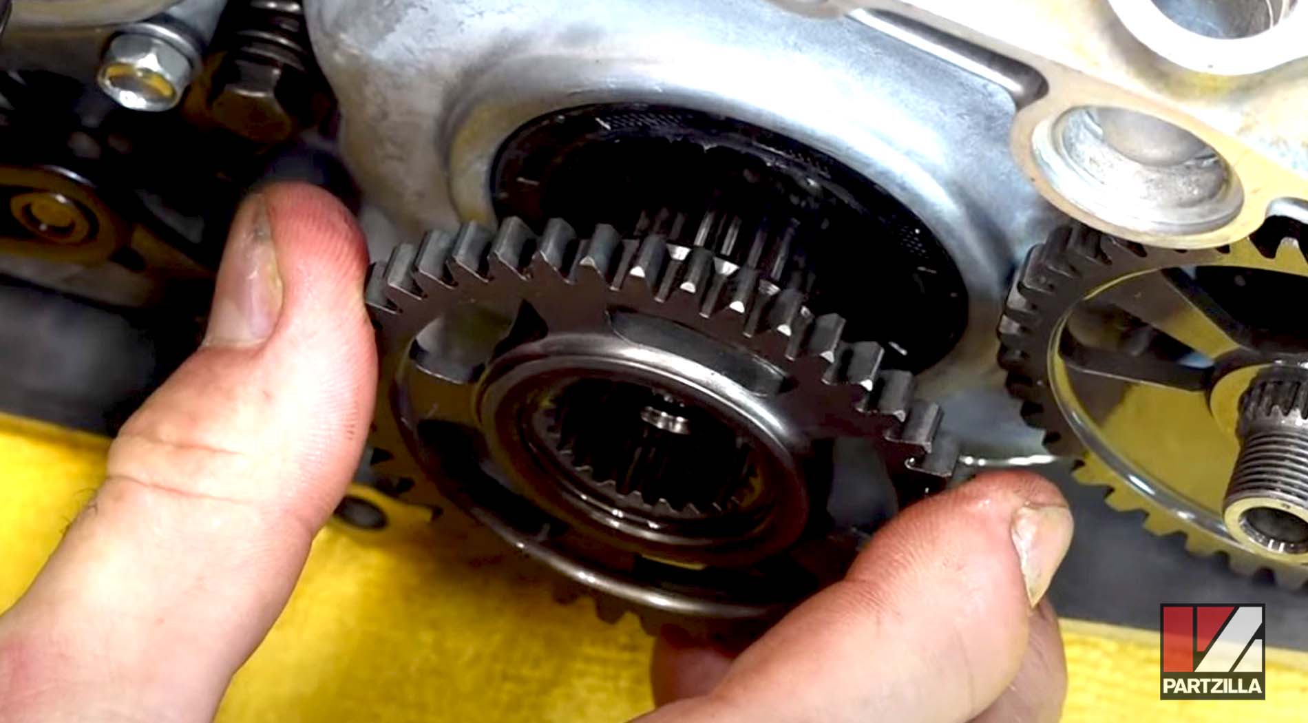 Honda CRF450 engine rebuild secondary drive gear