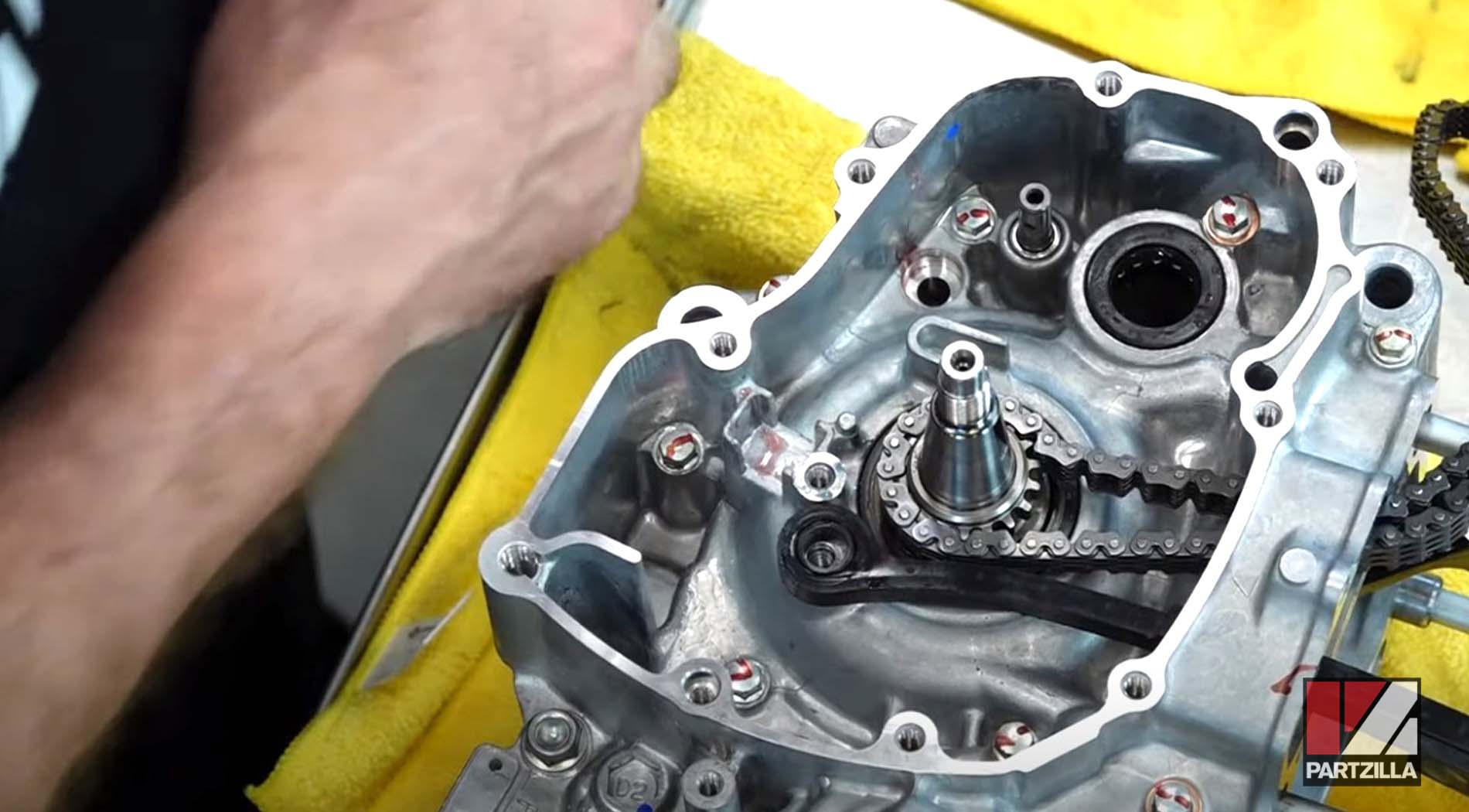 Honda CRF450 engine rebuild timing chain install