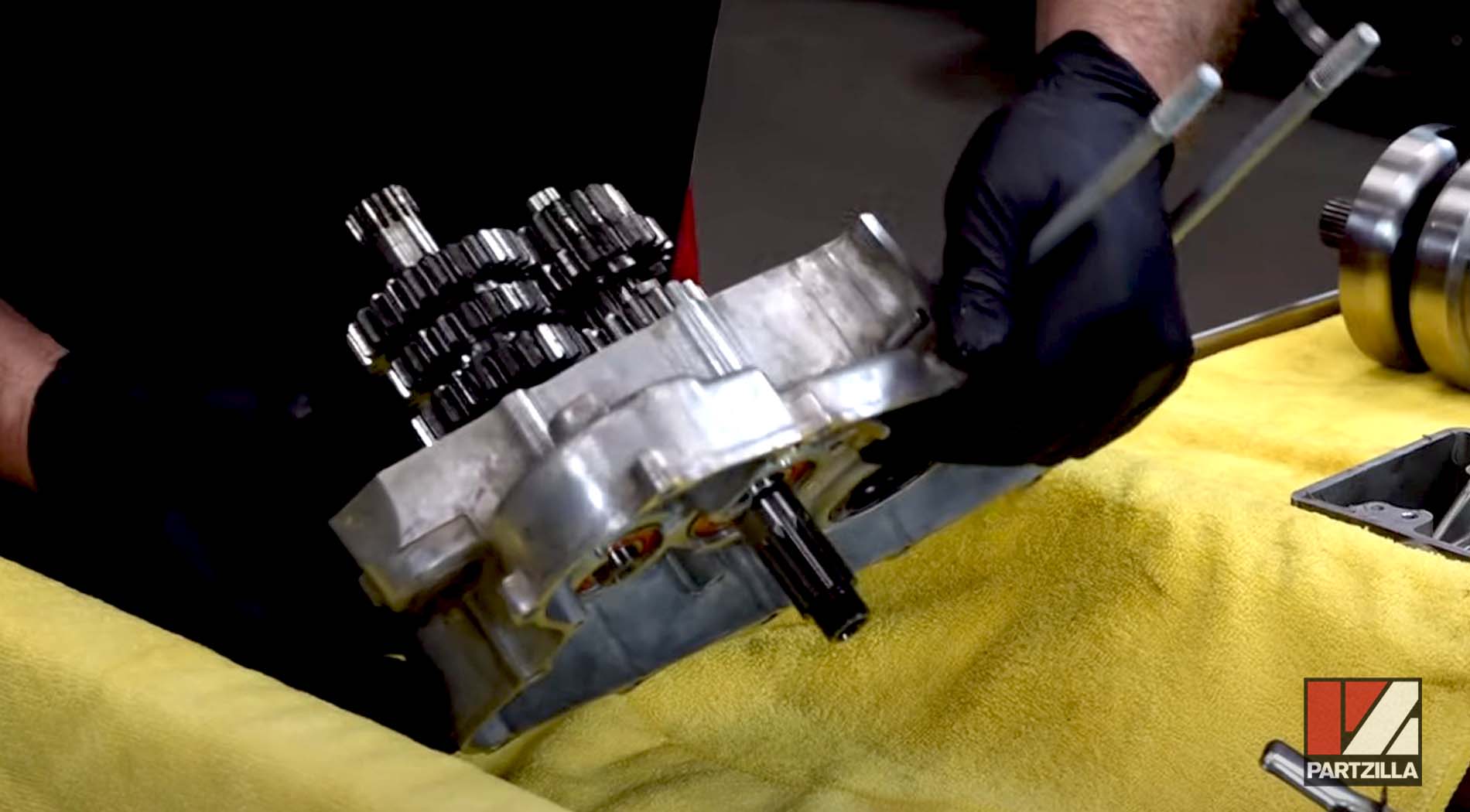 Honda CRF450 engine rebuild transmission install