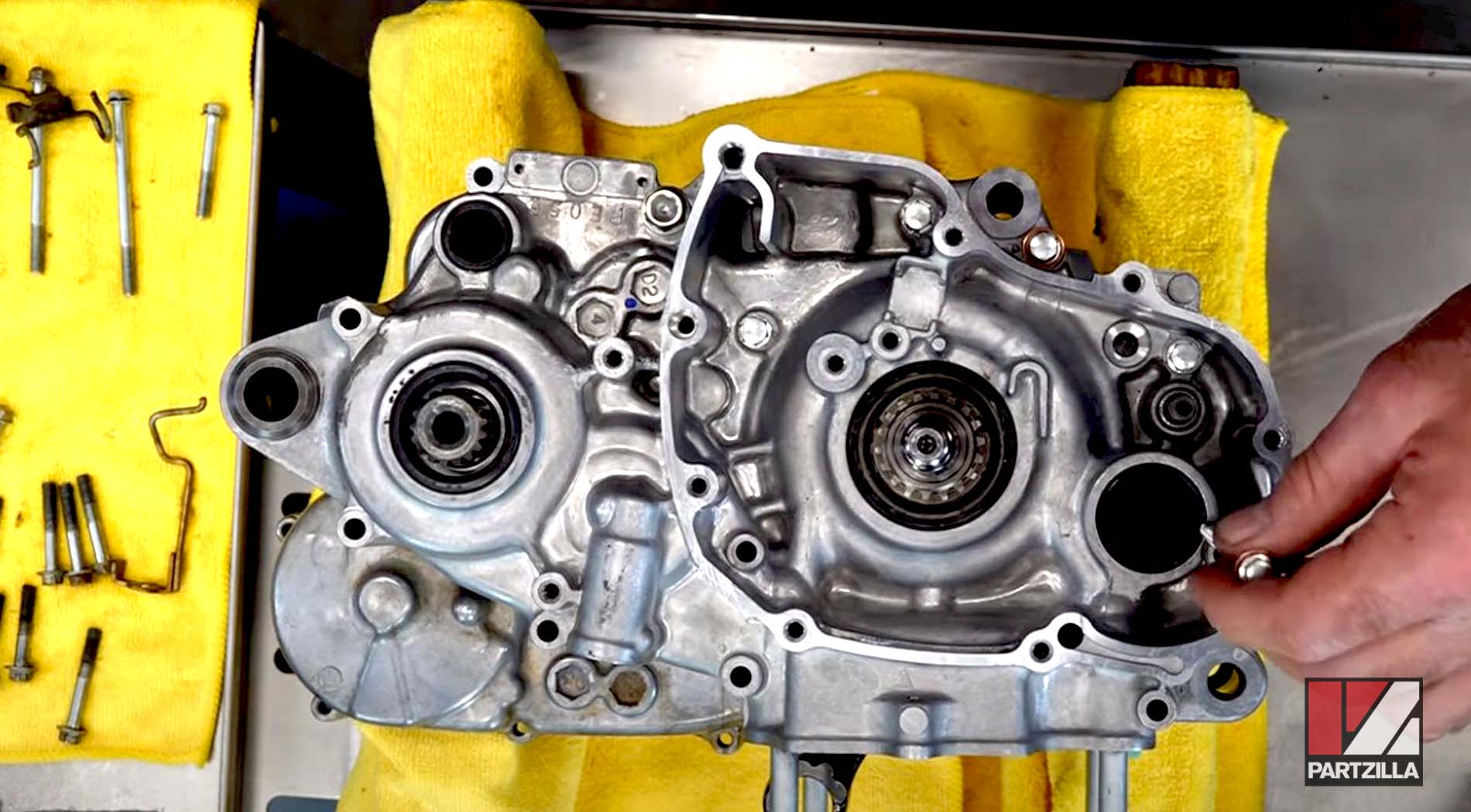 Honda CRF450 motorcycle engine crankcase