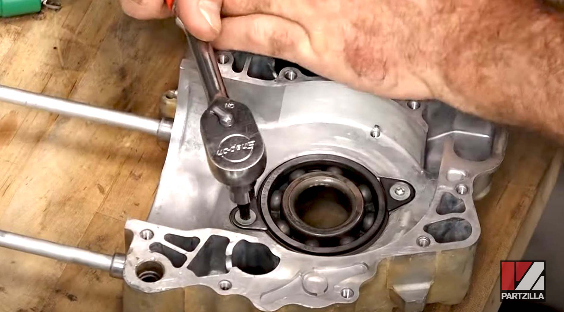 Honda CRF450 bottom end rebuild bearing removal