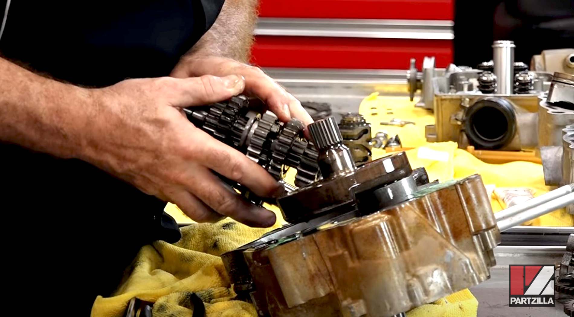 Honda CRF450 engine transmission removal
