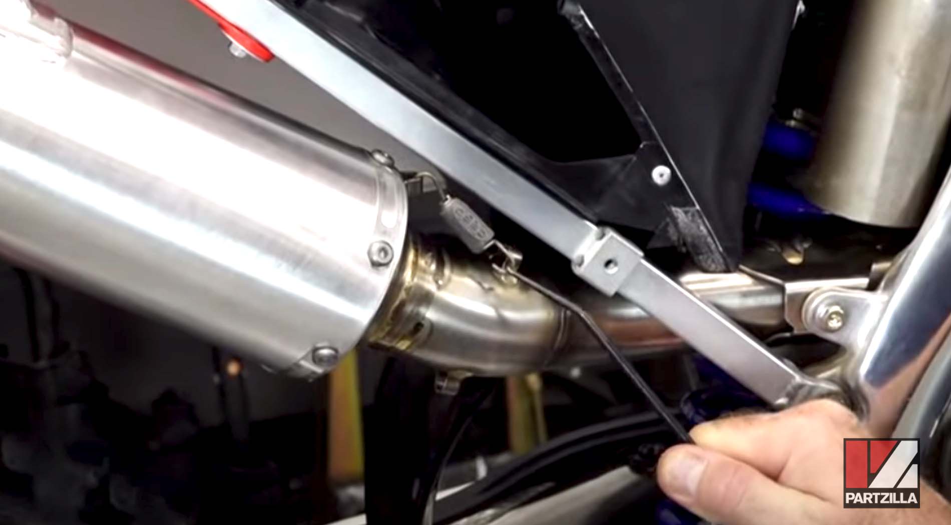 CRF450R motorcycle aftermarket exhaust installation