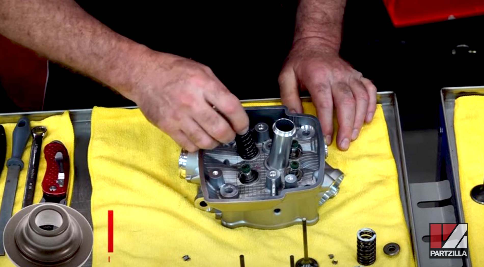 Honda CRF450 top end rebuild valve installation
