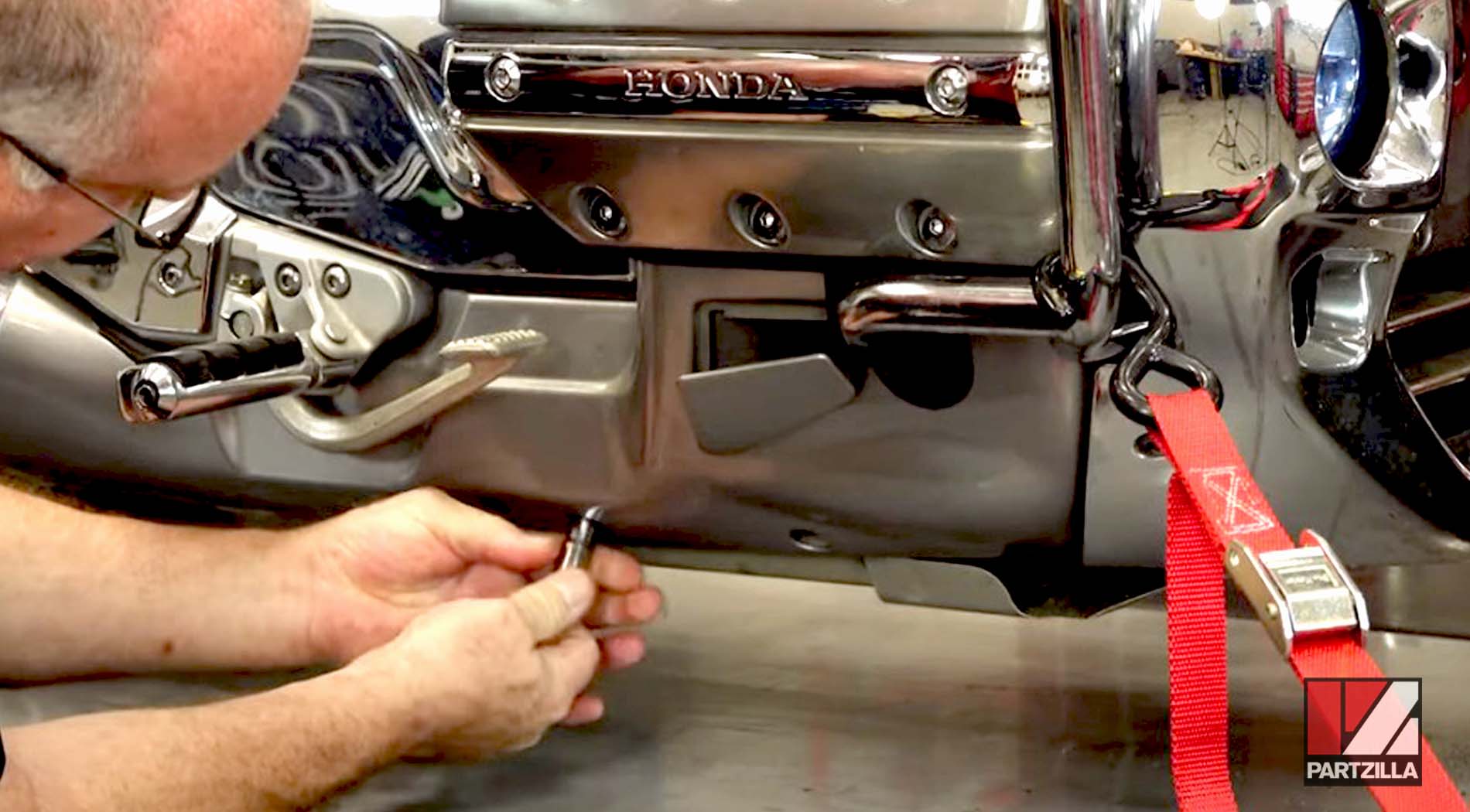 Honda Goldwing skid plate removal