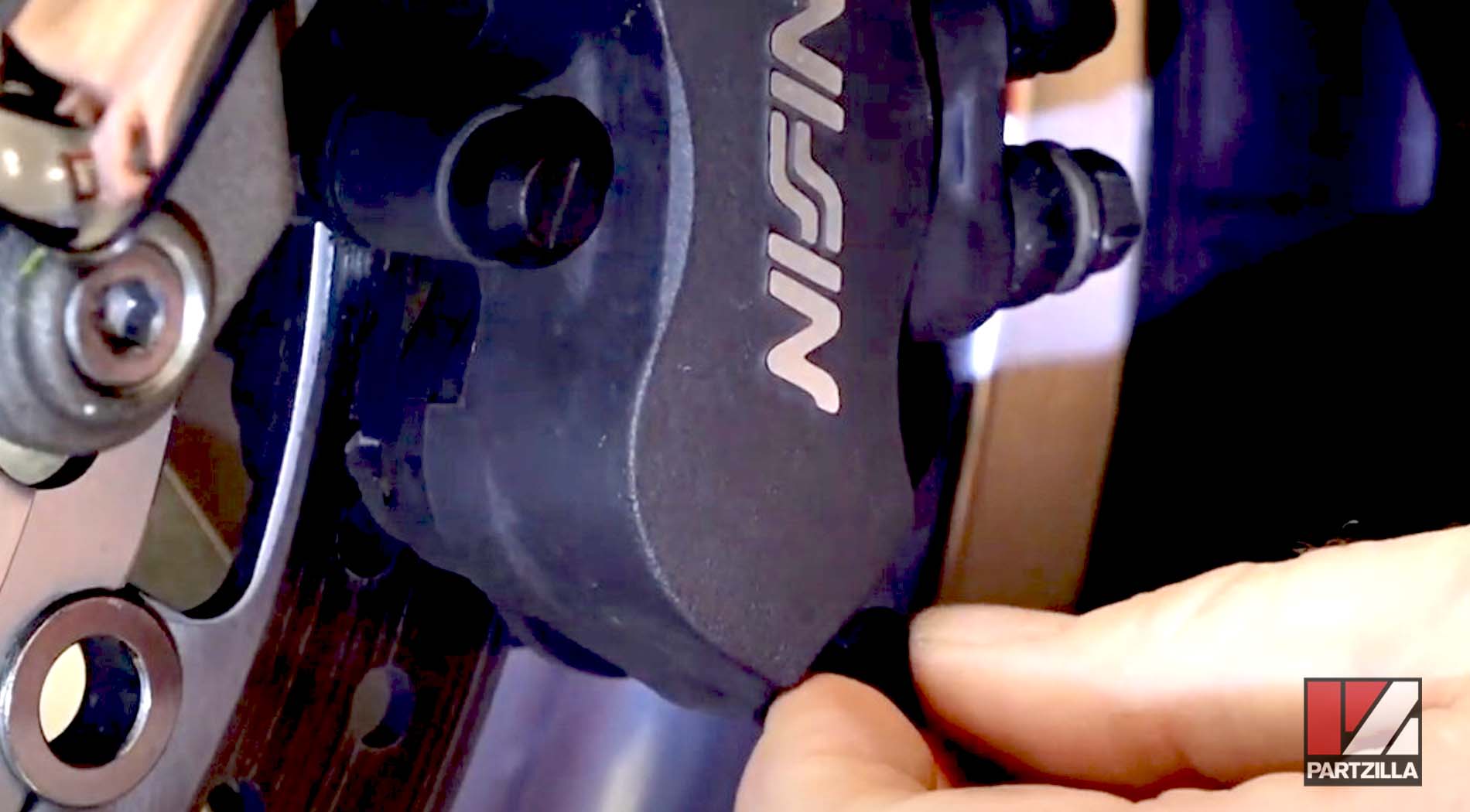 Honda Goldwing front brake pads hanger pin access