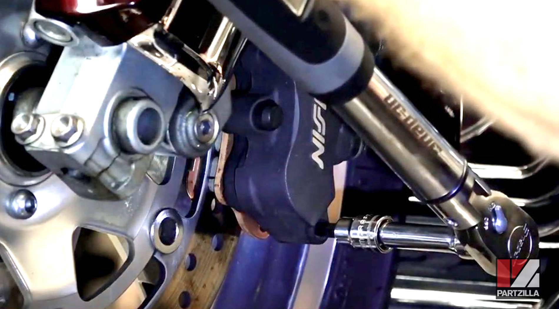 Honda GL1800 motorcycle brake pads install