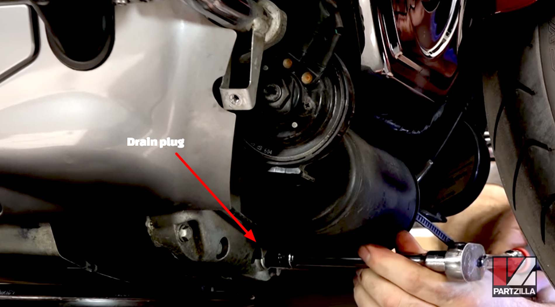 Honda Goldwing motorcycle oil change drain plug