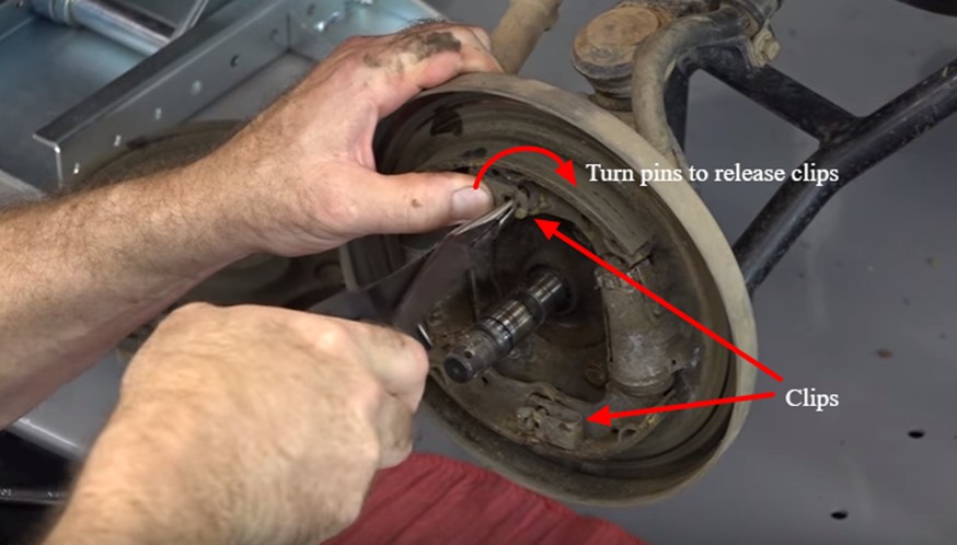 Honda ATV front brake pads change