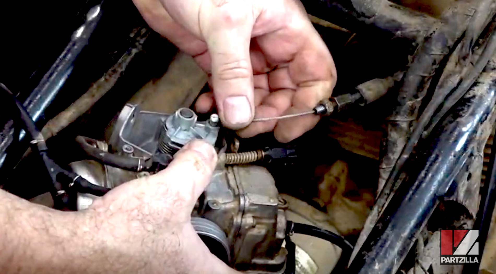 Honda Rancher 350 engine rebuild throttle cable