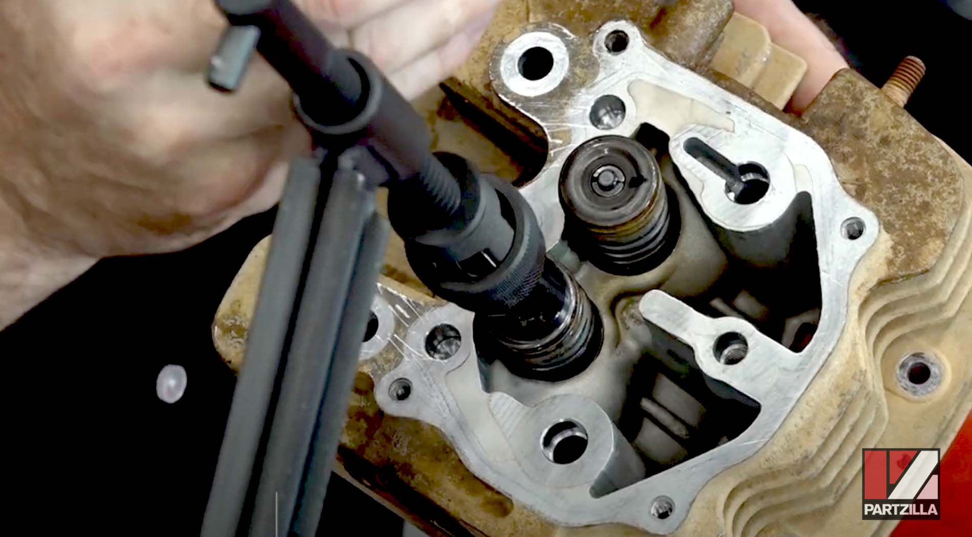Honda Rancher 350 engine rebuild valve spring compression