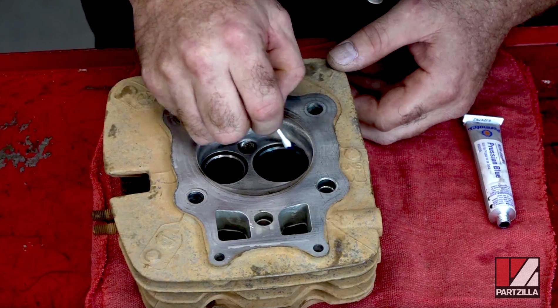 Honda Rancher 350 engine rebuild valve prep