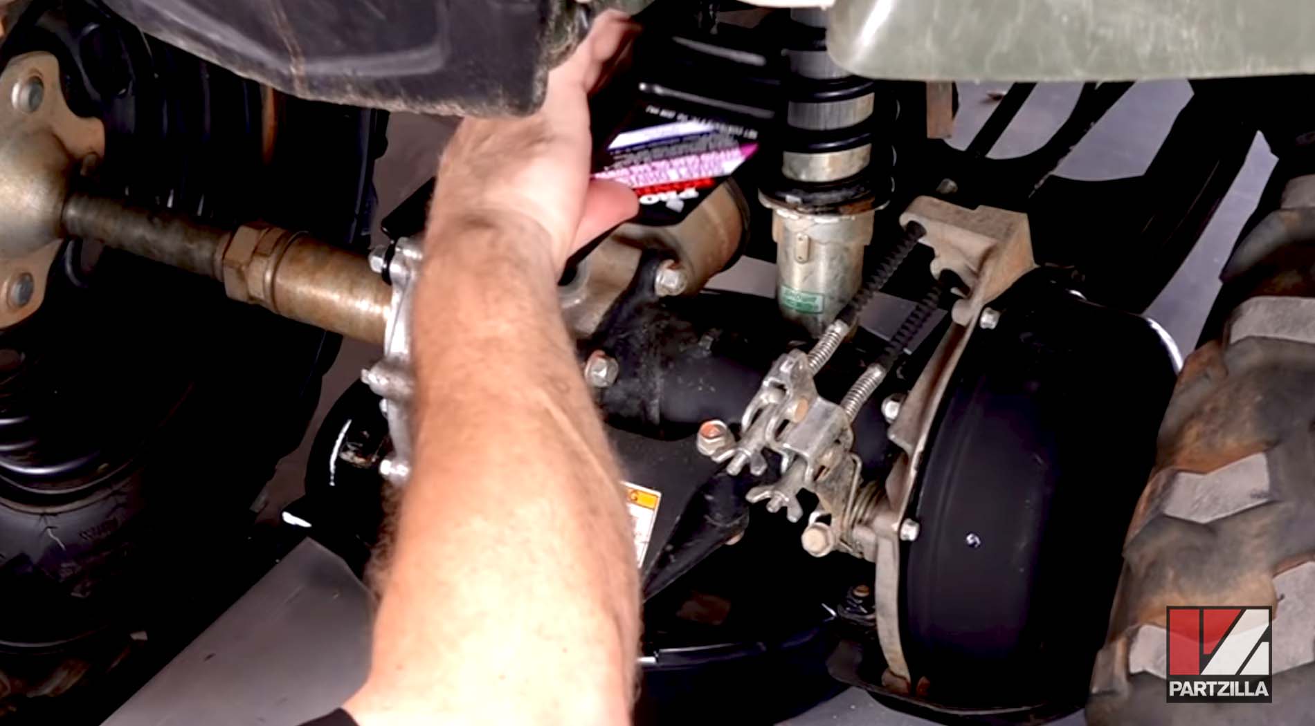 Honda TRX 420 ATV rear differential fluid change