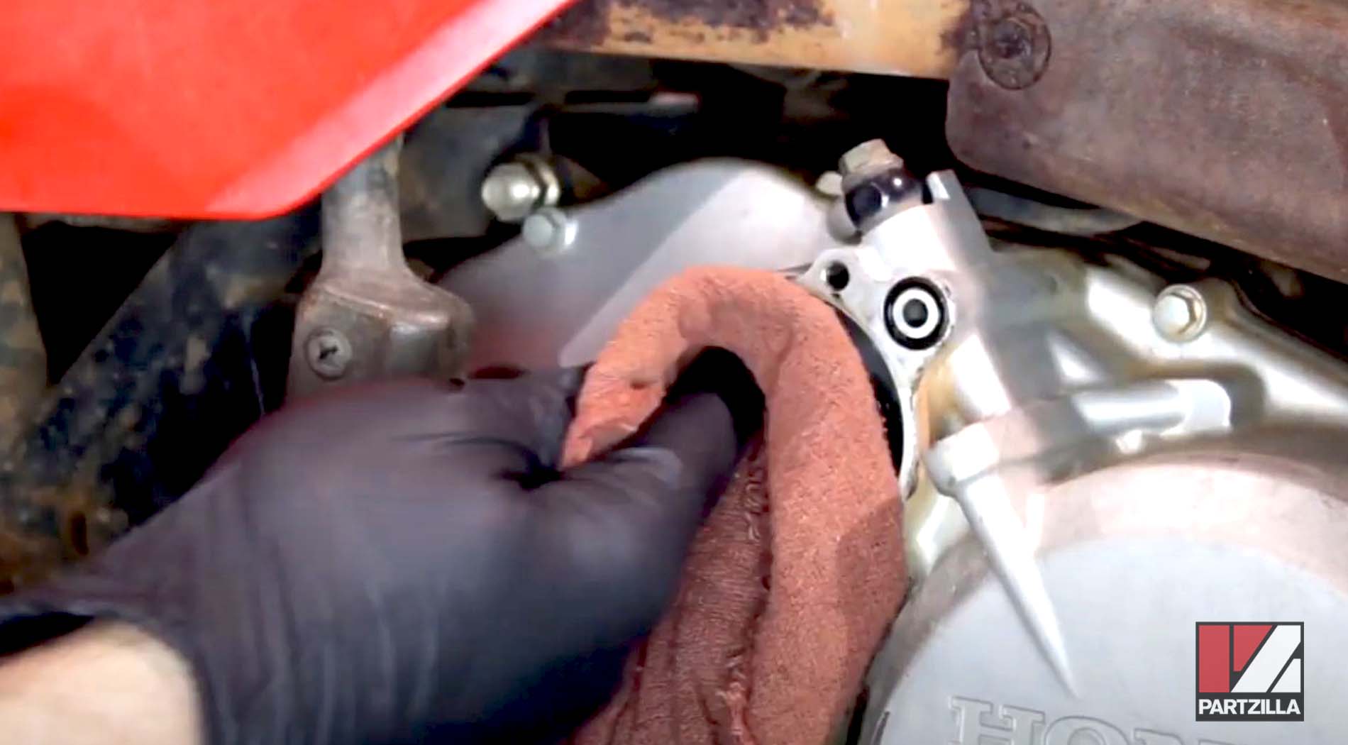 Honda ATV oil filter change