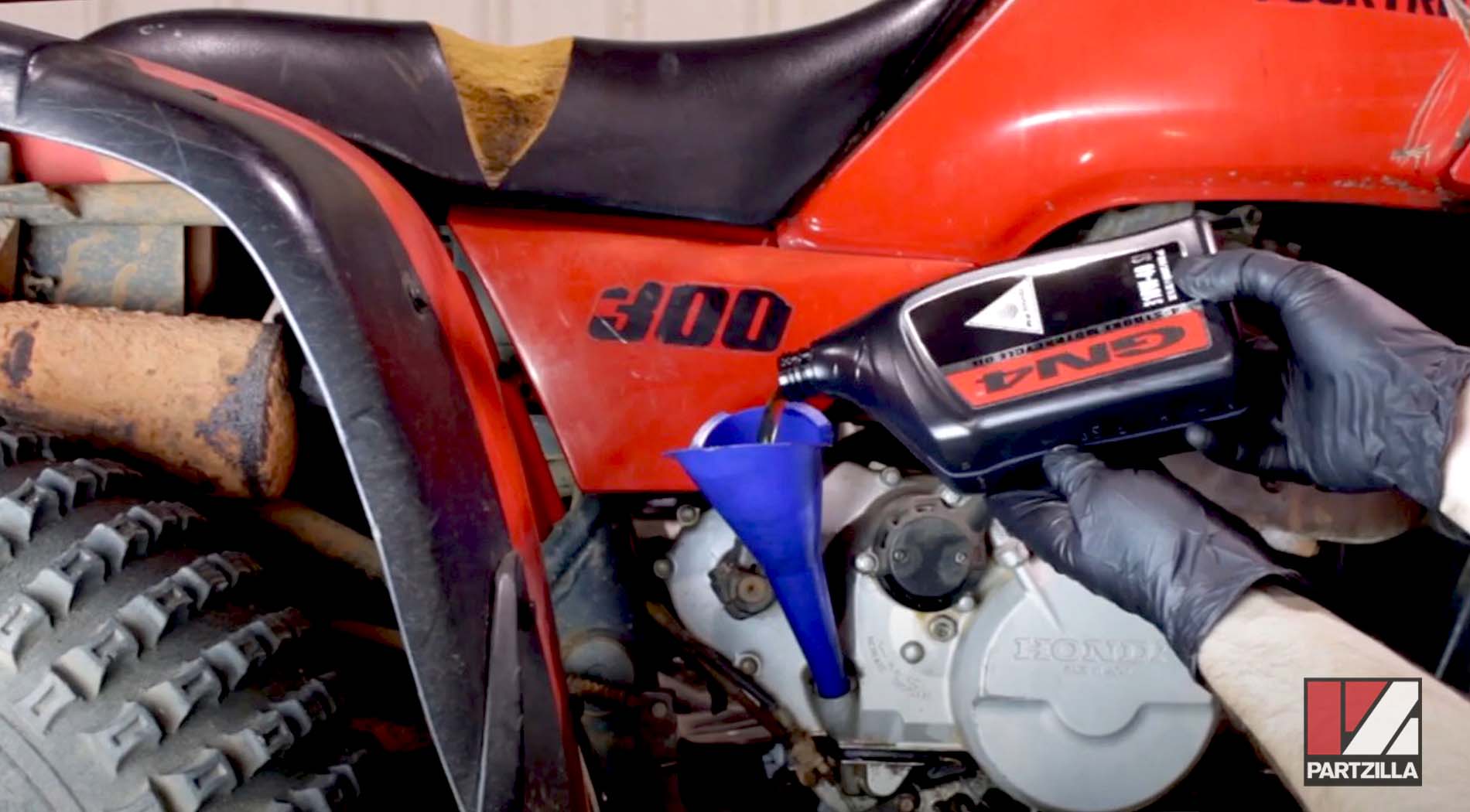 Honda TRX300 ATV oil change refill