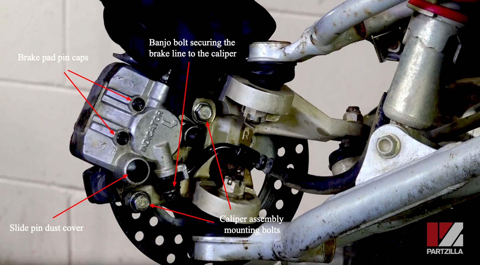 Rear Brake Caliper Rebuild Repair Kit fits Honda TRX 400EX 1999-2008 ATV OCP-08-551 