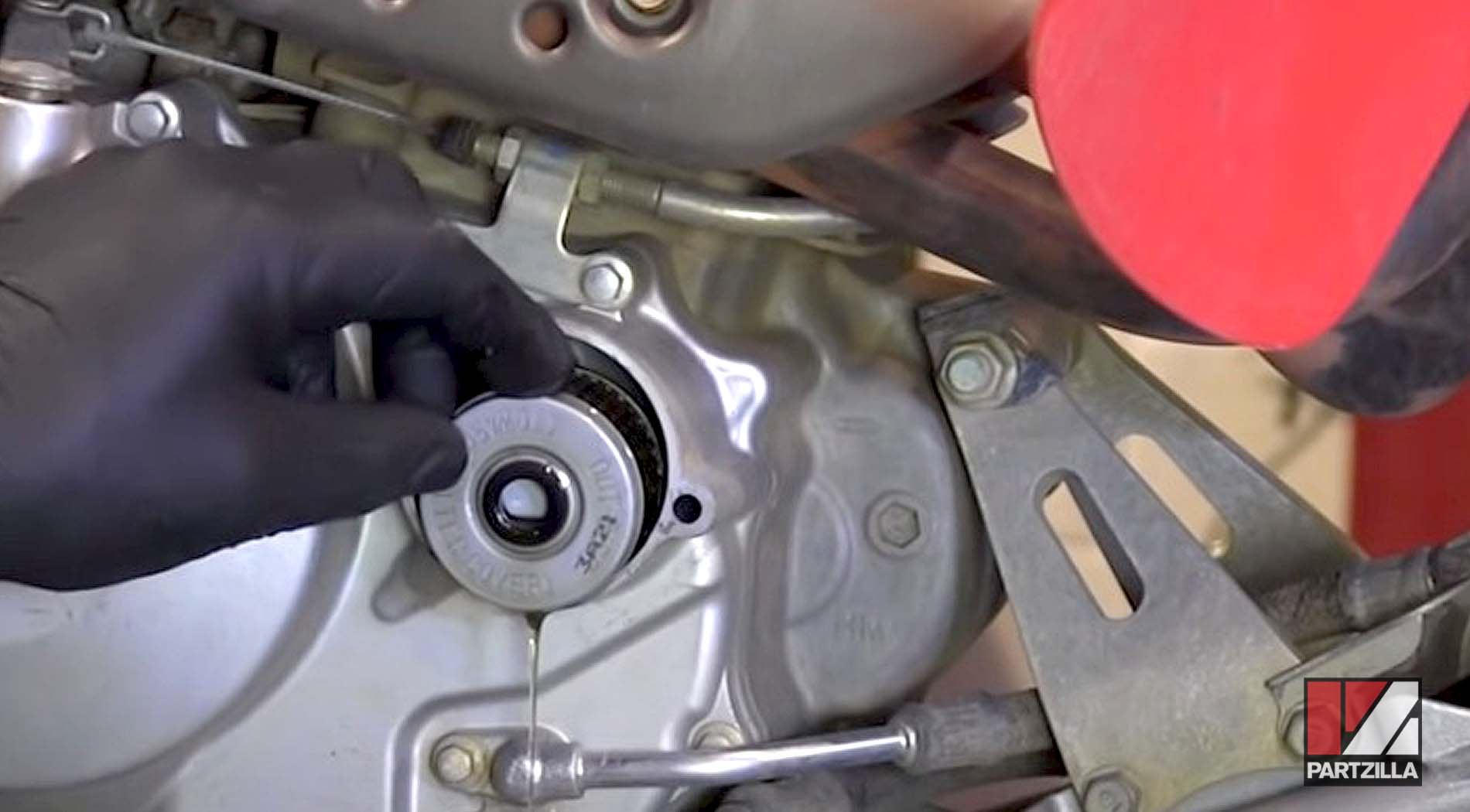 Honda TRX400 engine oil change service