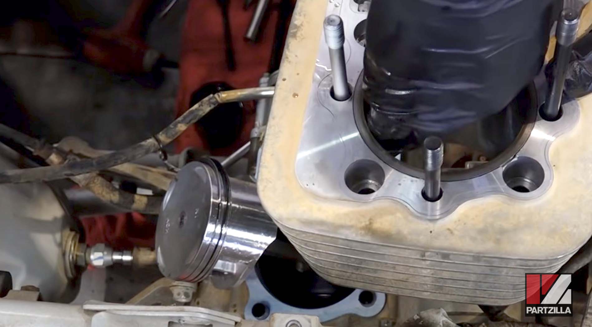 Honda TRX400 top end rebuild cylinder bore prep
