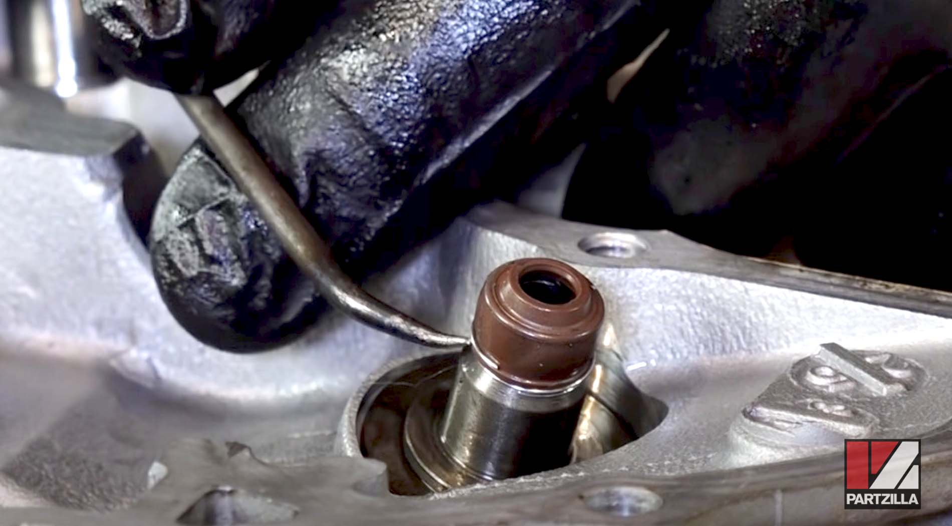 Honda TRX400 top end rebuild valve seals change