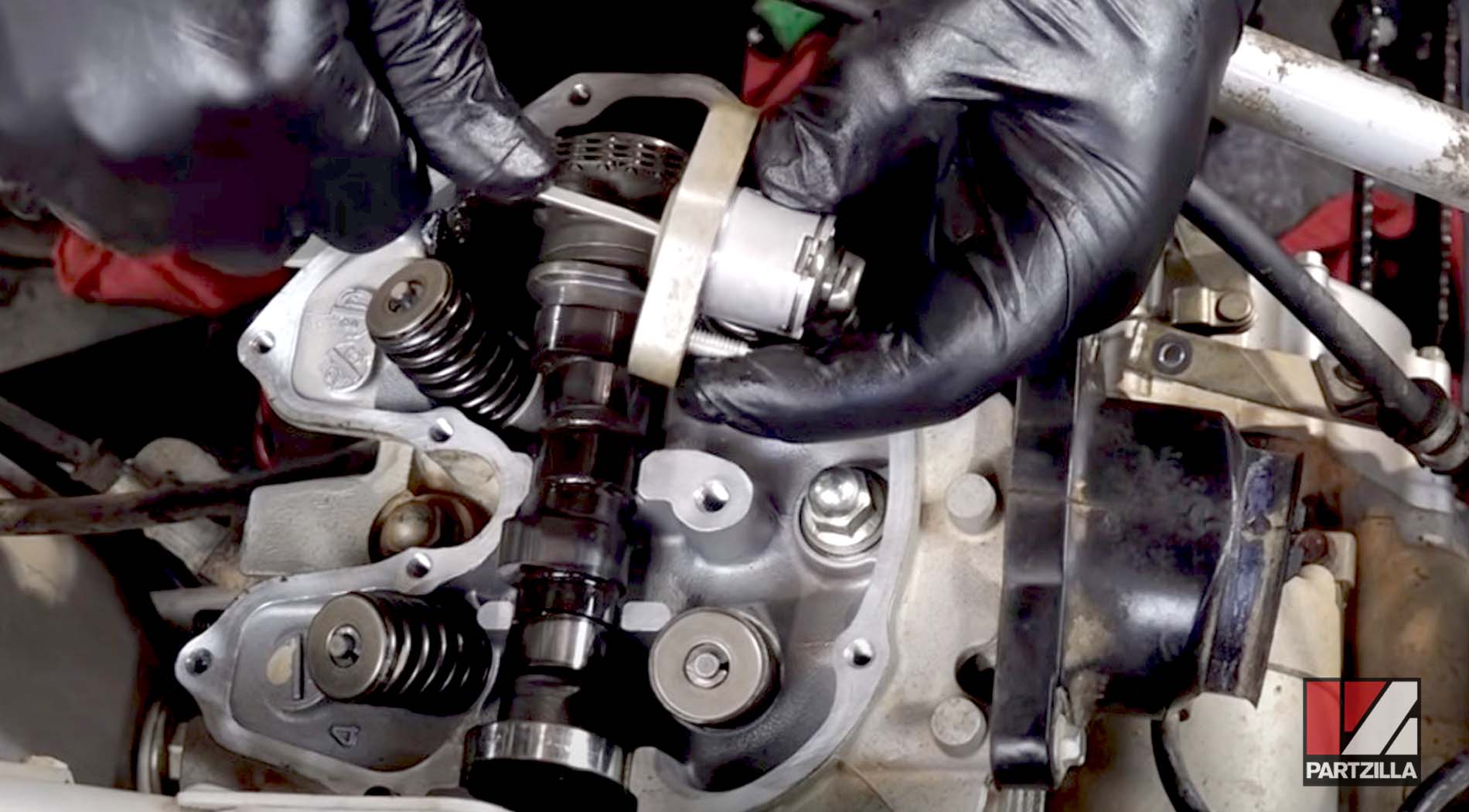 Honda TRX400 top end rebuild cam chain tensioner