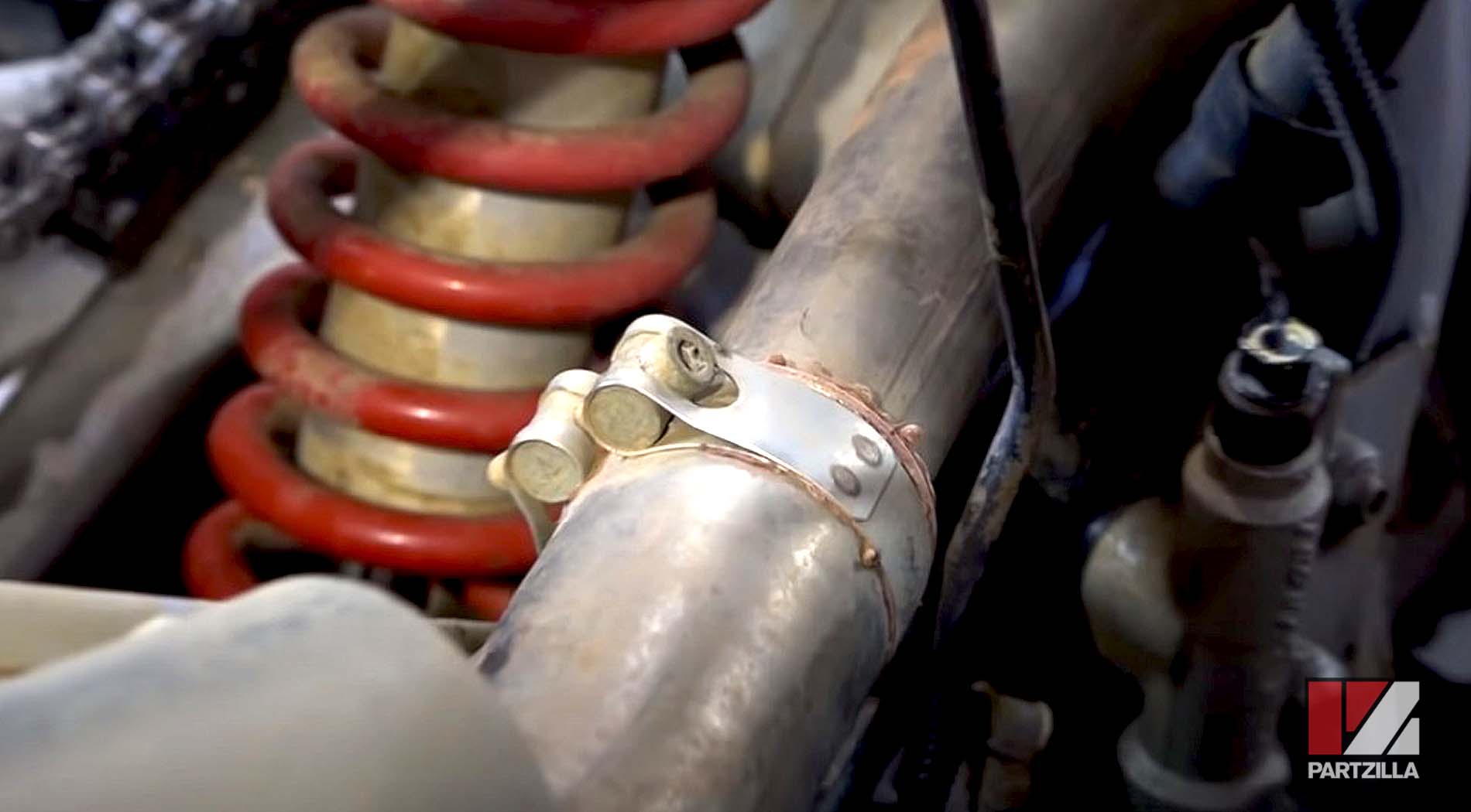 Honda TRX400 top end engine rebuild exhaust installation