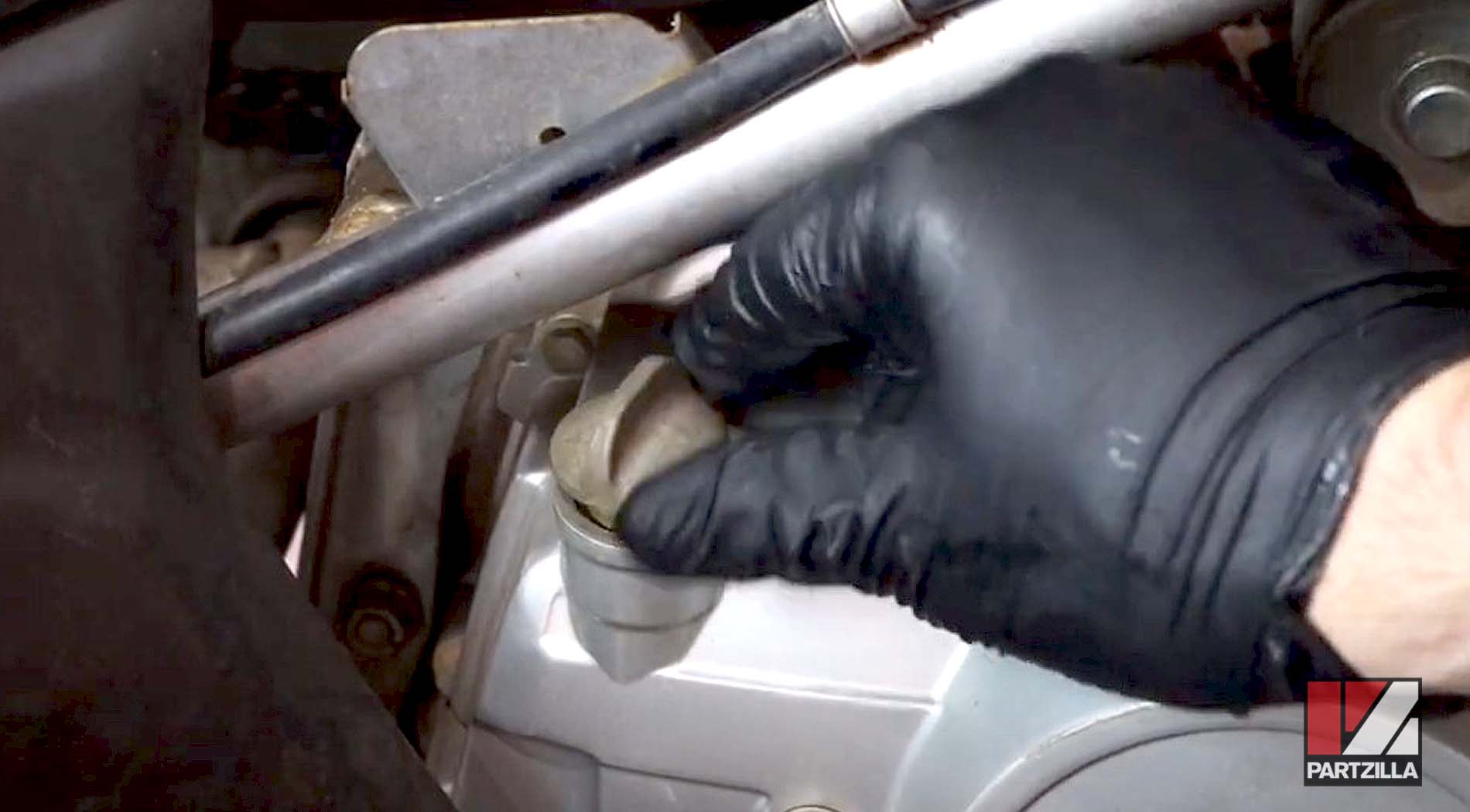 Honda TRX90 ATV engine oil change service