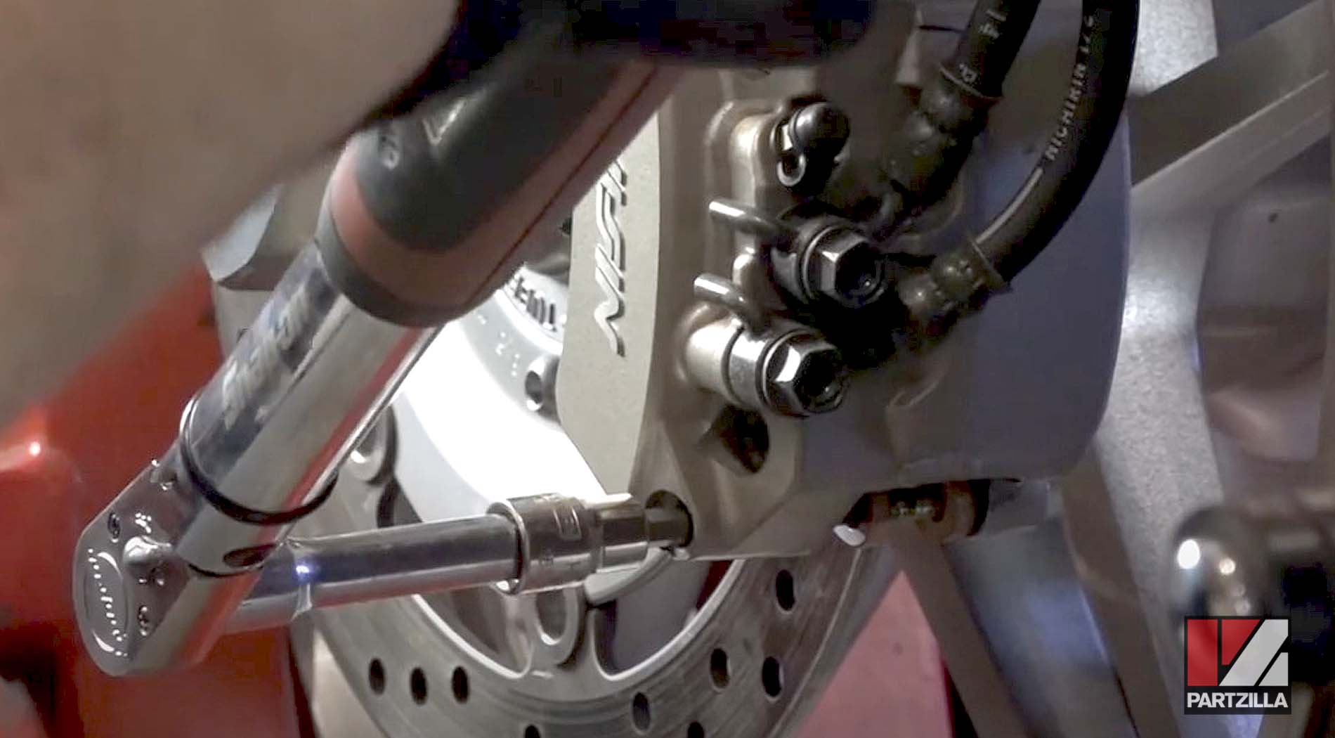 Honda VTX 1800 left front brake pads change