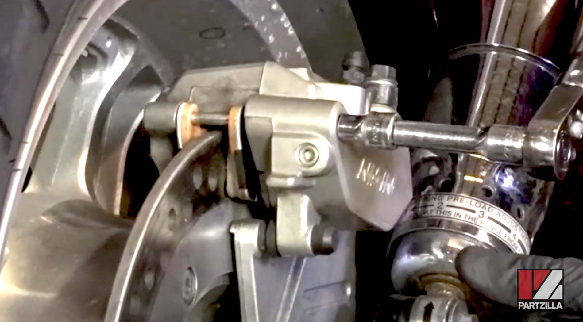 Honda VTX 1800 rear brake pads installation