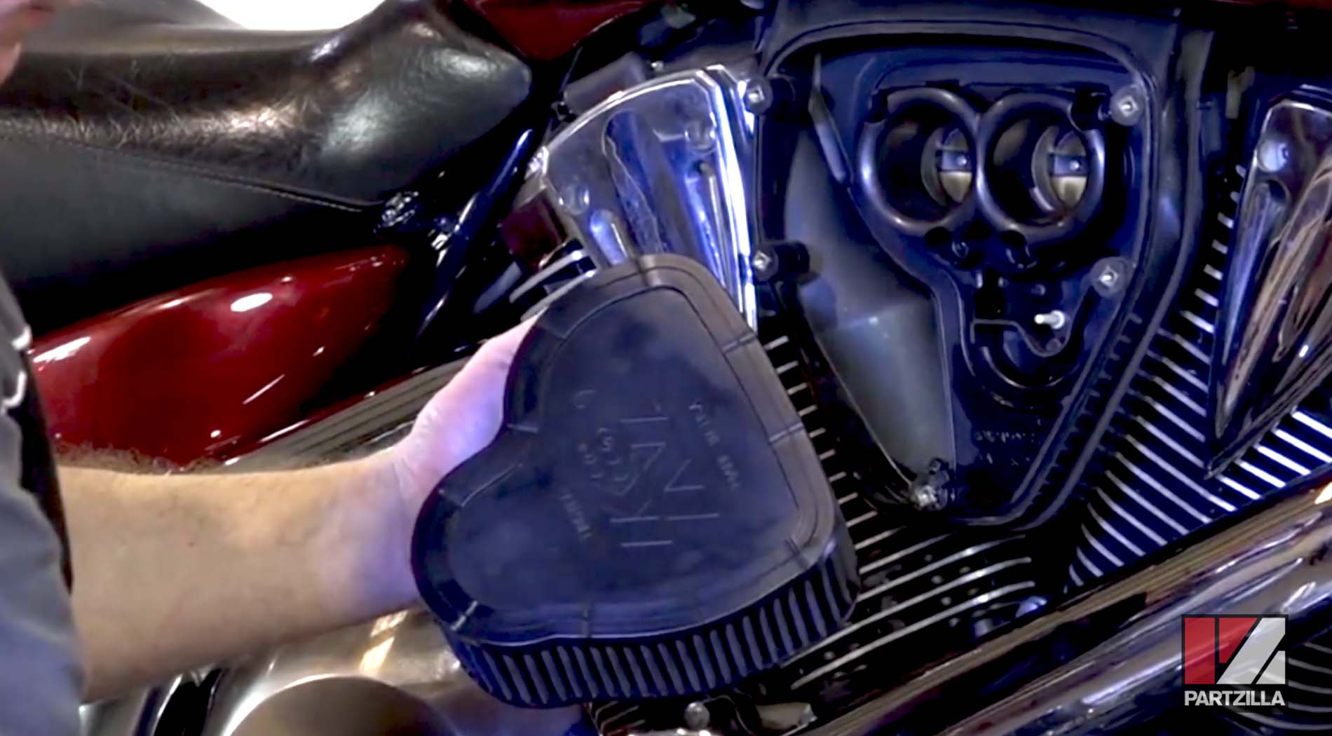 Honda VTX 1800 motorcycle air filter change
