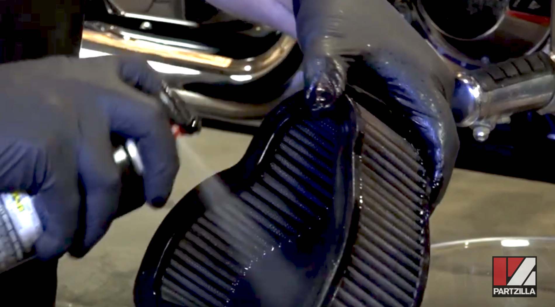 Honda motorcycle K&N filter cleaning 
