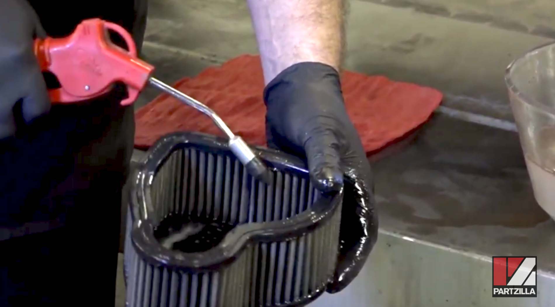 Honda VTX reusable air filter cleaning