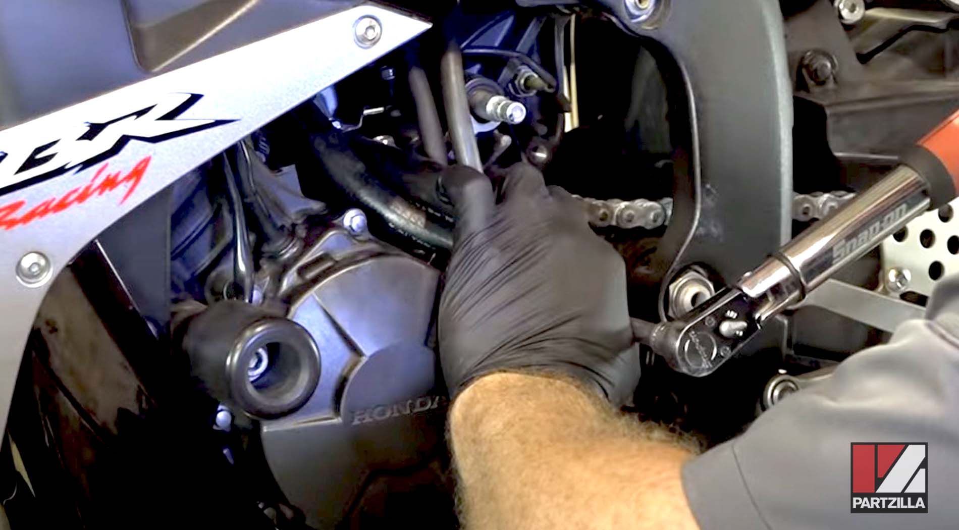 Honda CBR600 new chain and sprocket installation