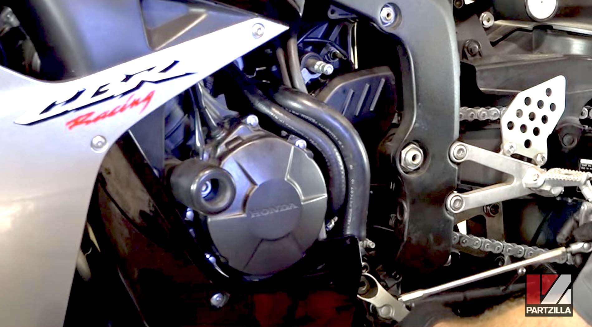 Honda CBR600 sprocket cover installation