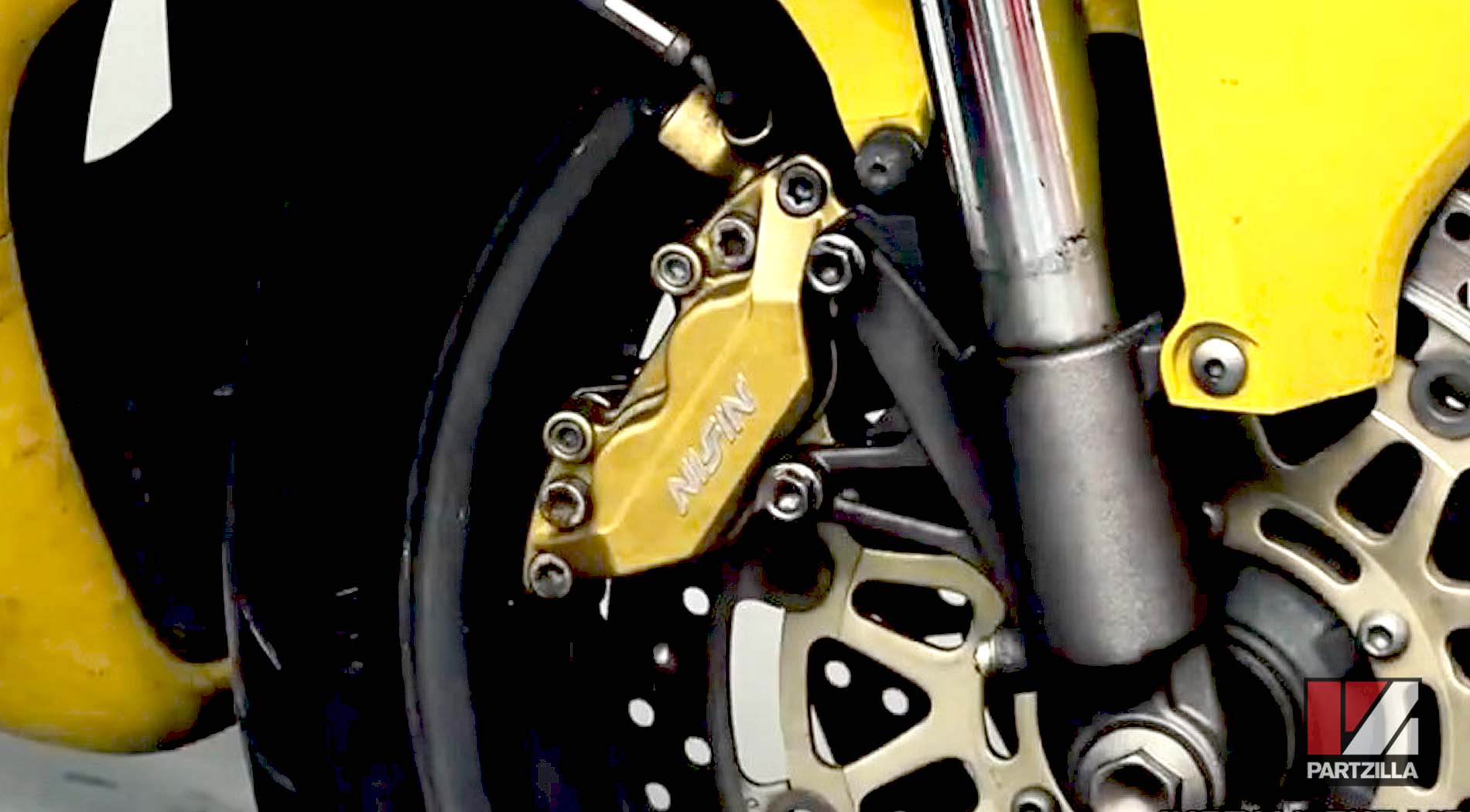 Honda CBR motorcycle front brake pads replacement