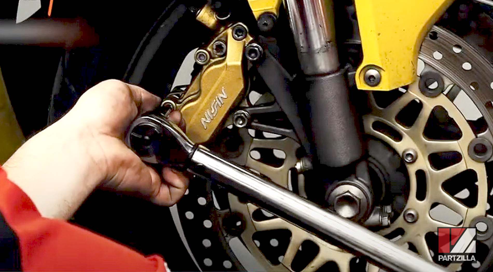 Honda motorcycle front brake pads change