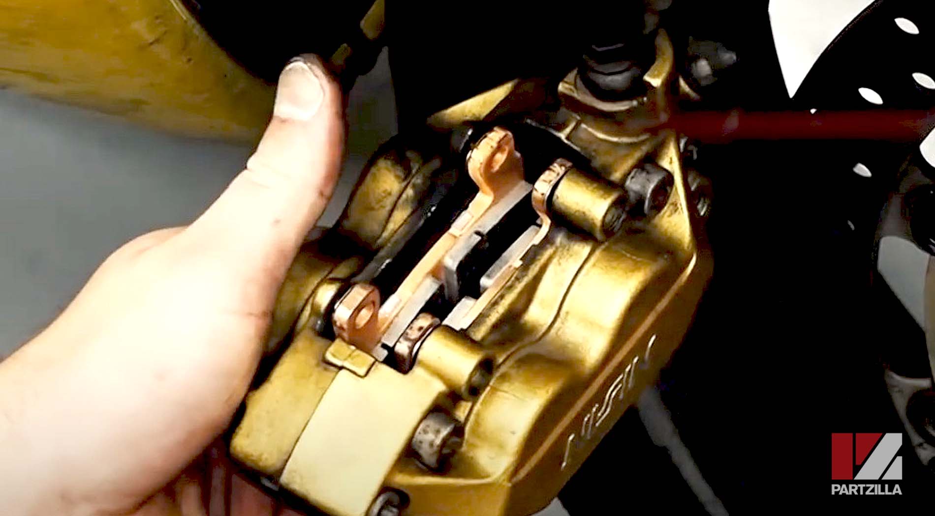 Honda CBR 929 motorcycle front brake pads installation