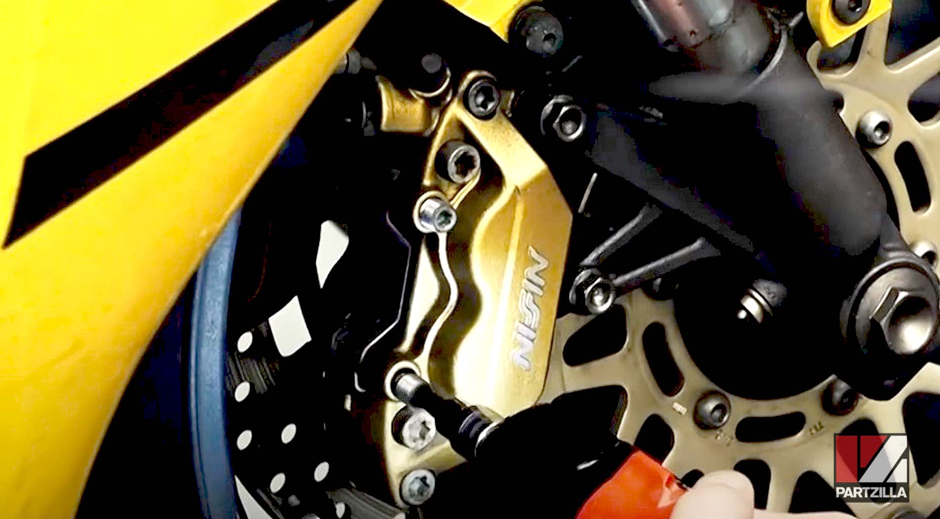 Honda CBR 929RR motorcycle front brake pads change