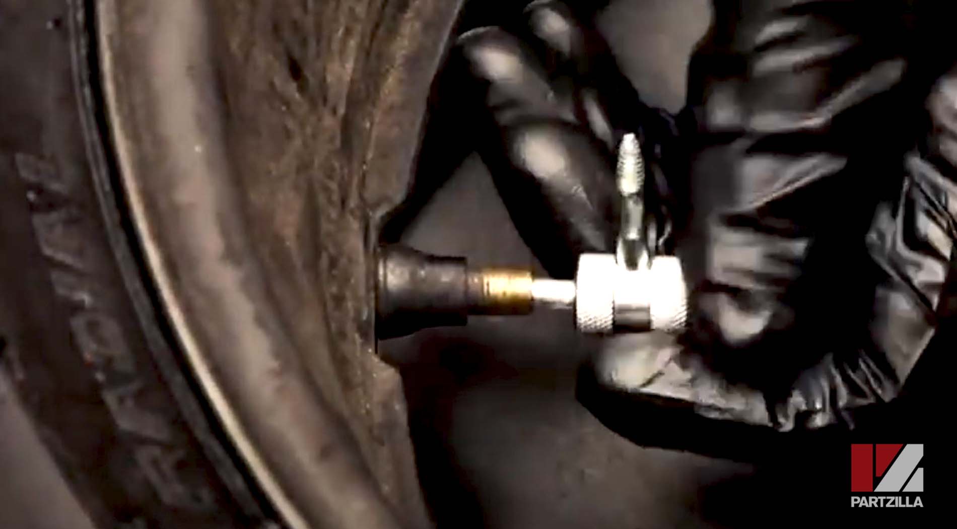 Honda CBR motorcycle front tire valve stem
