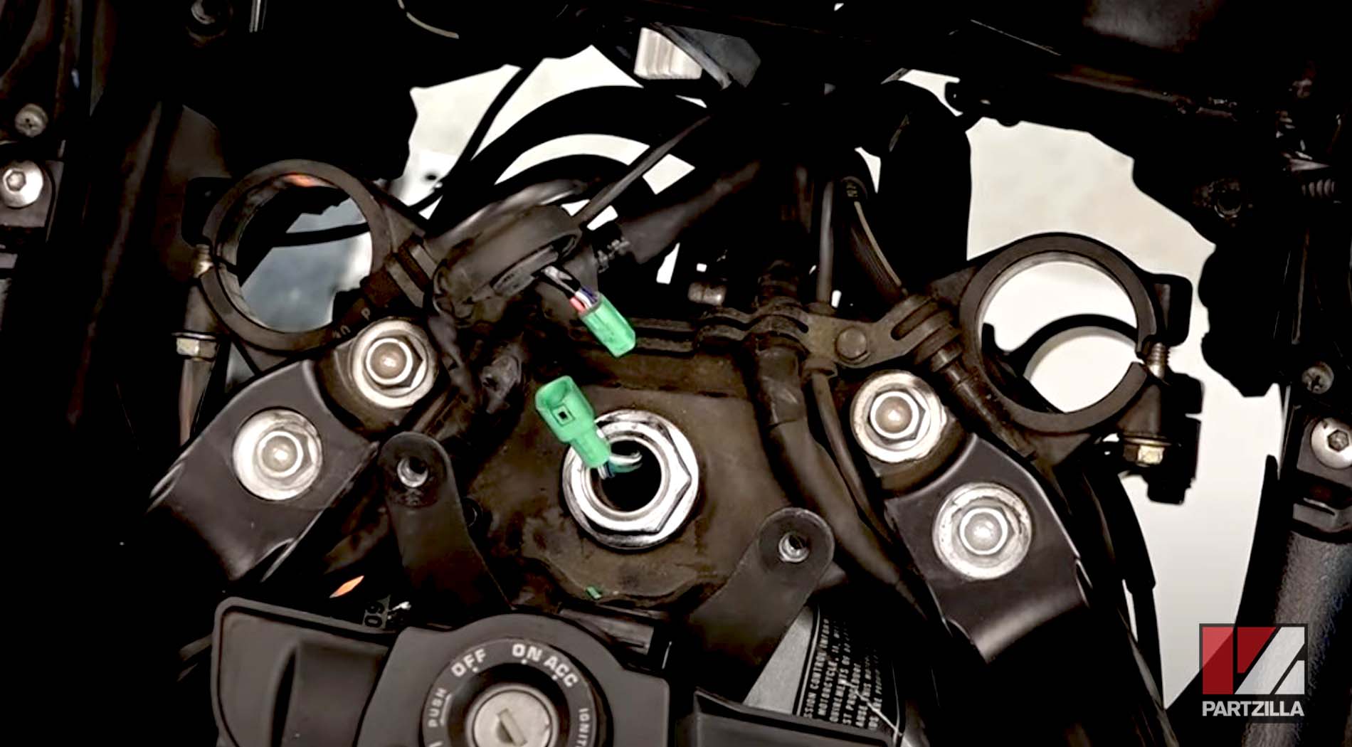 Honda motorcycle steering stem bearing replacement disassembly