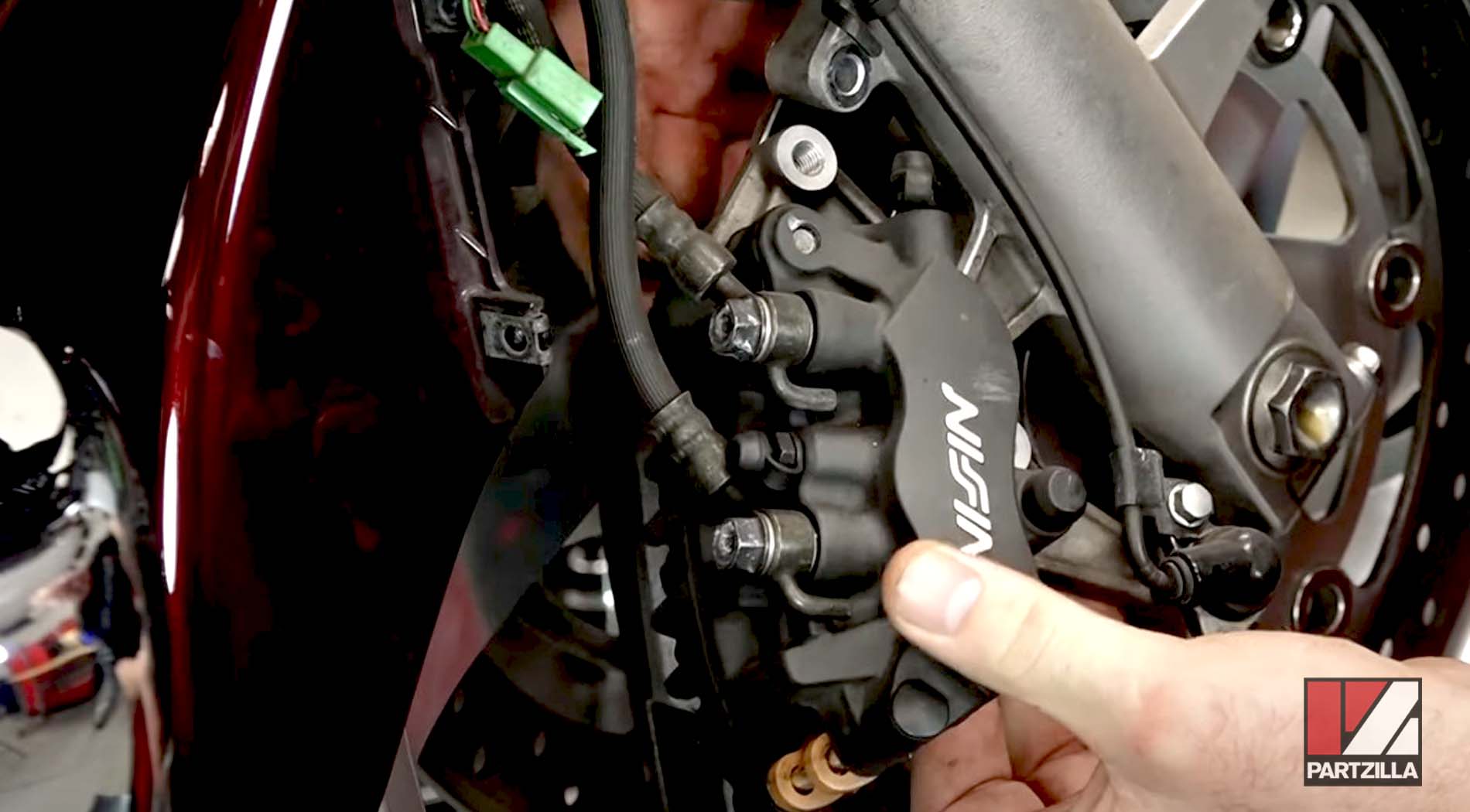 Honda GL1800 steering bearing replacement caliper removal