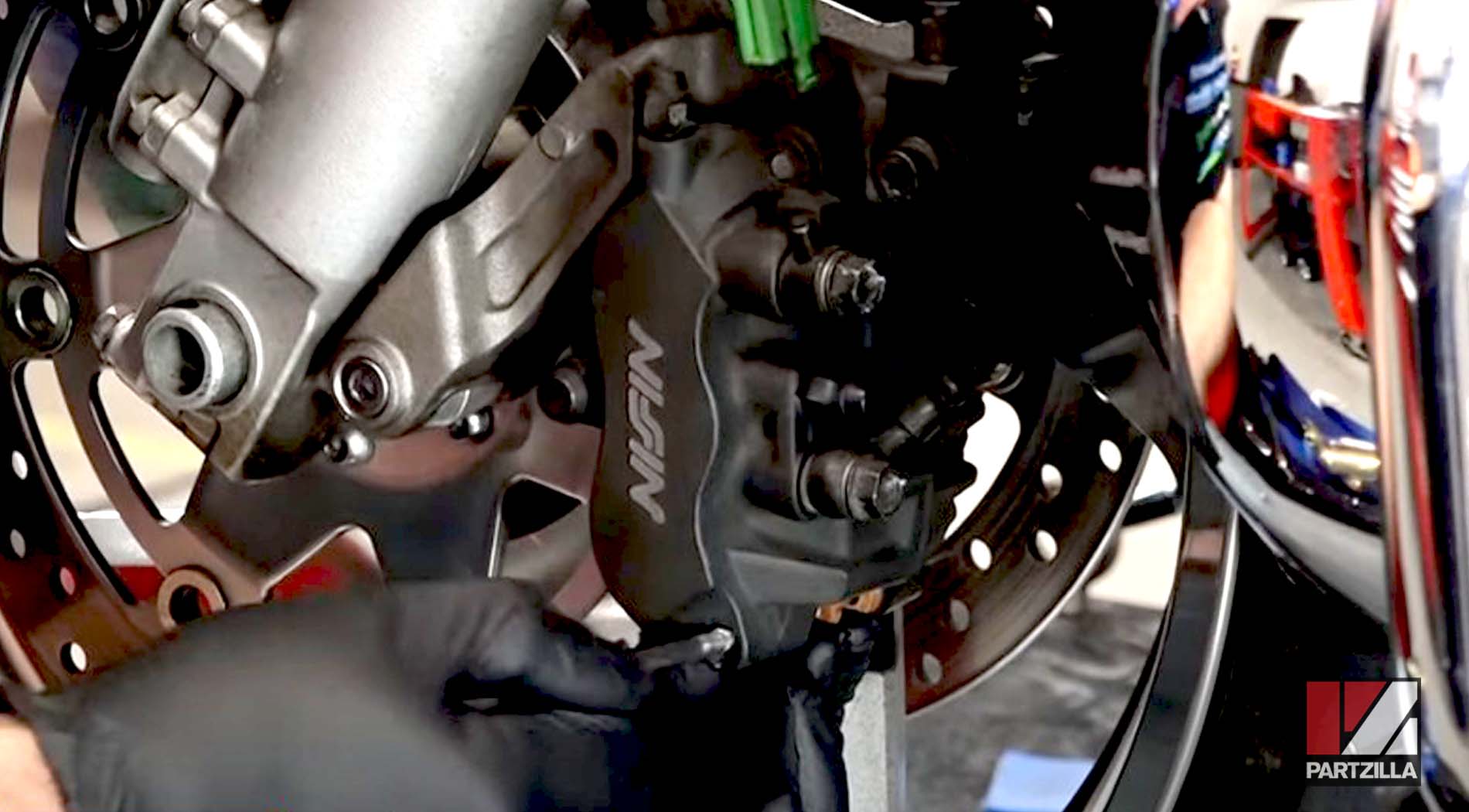Honda Goldwing steering bearing replacement brake caliper removal