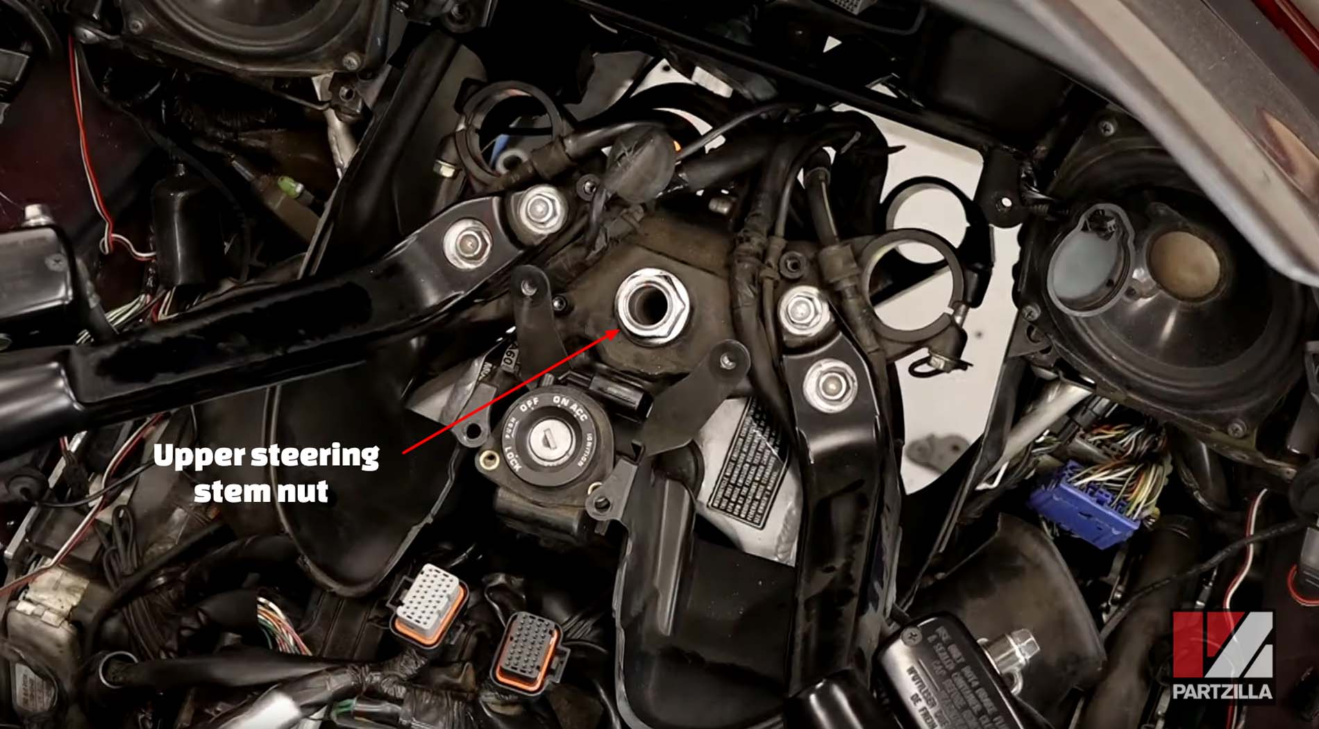 Honda Goldwing motorcycle steering bearing replacement