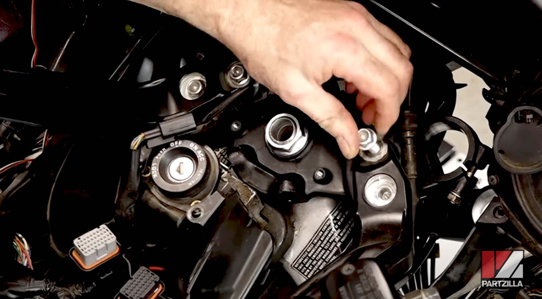 Honda Goldwing motorcycle steering stem bearing change