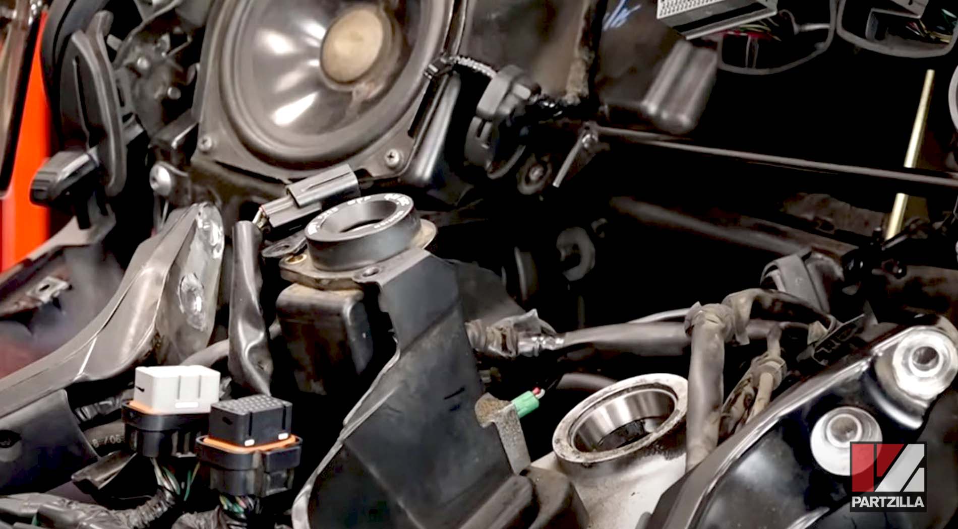Honda GL1800 steering stem bearing replacement new bearing race installation