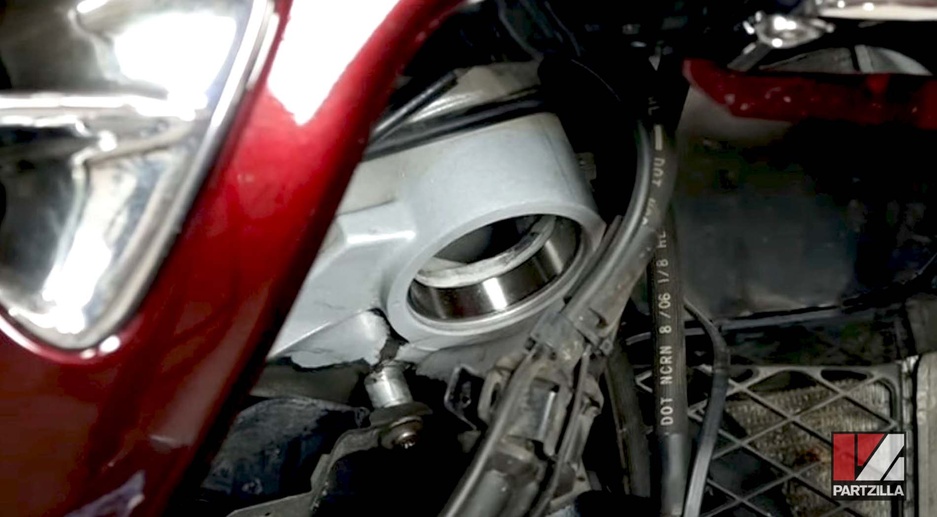 Honda Goldwing steering stem bearing replacement new bearing race install