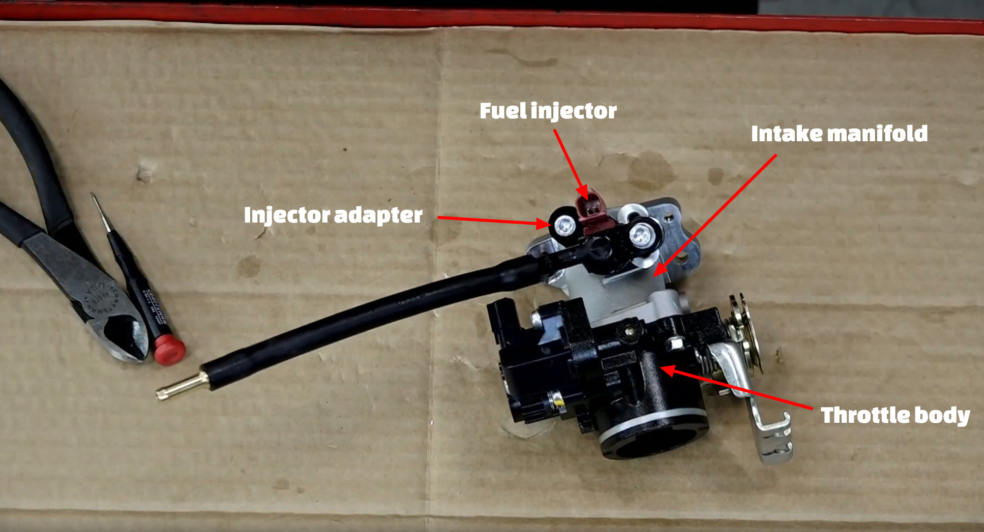 Honda Grom fuel injector adapter kit