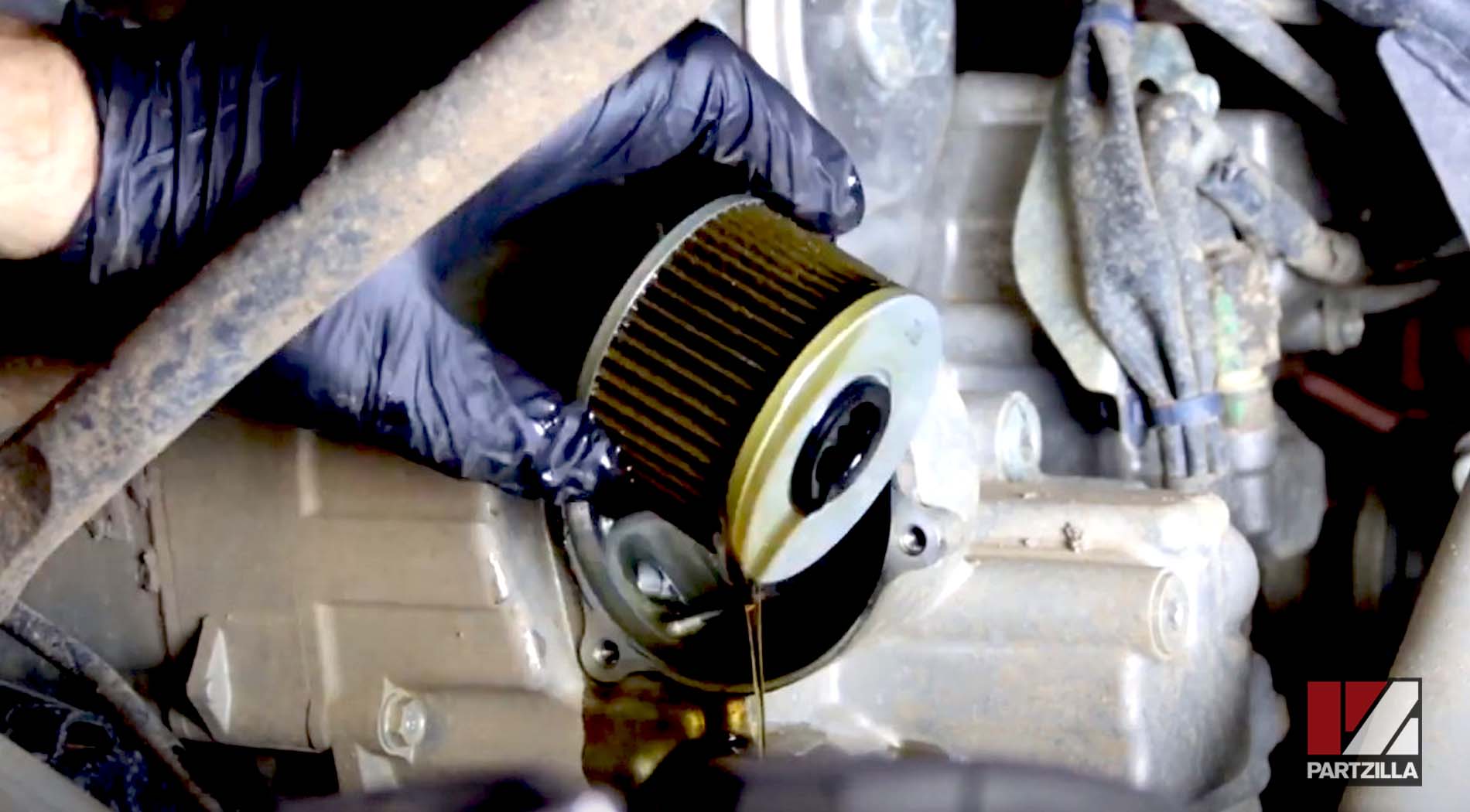 Honda Talon 100R oil filter removal