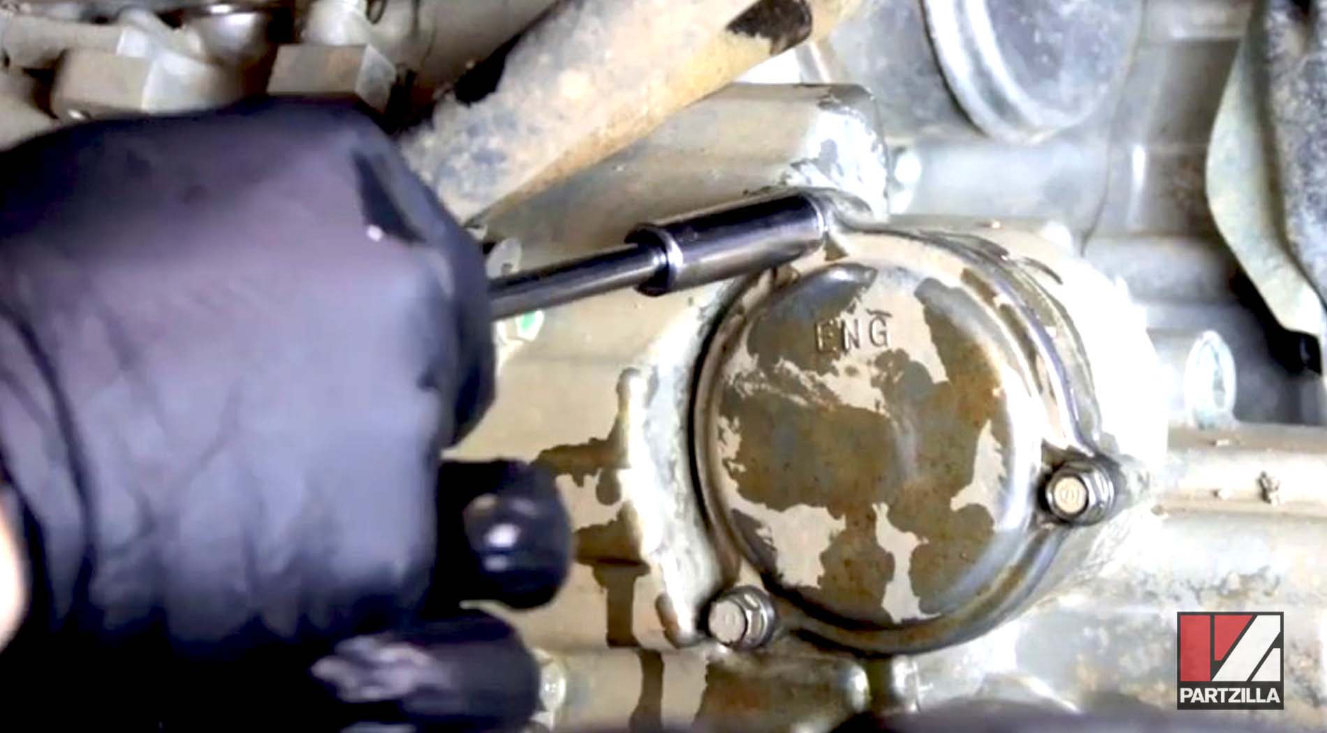 Honda Talon 100R oil filter cover installation