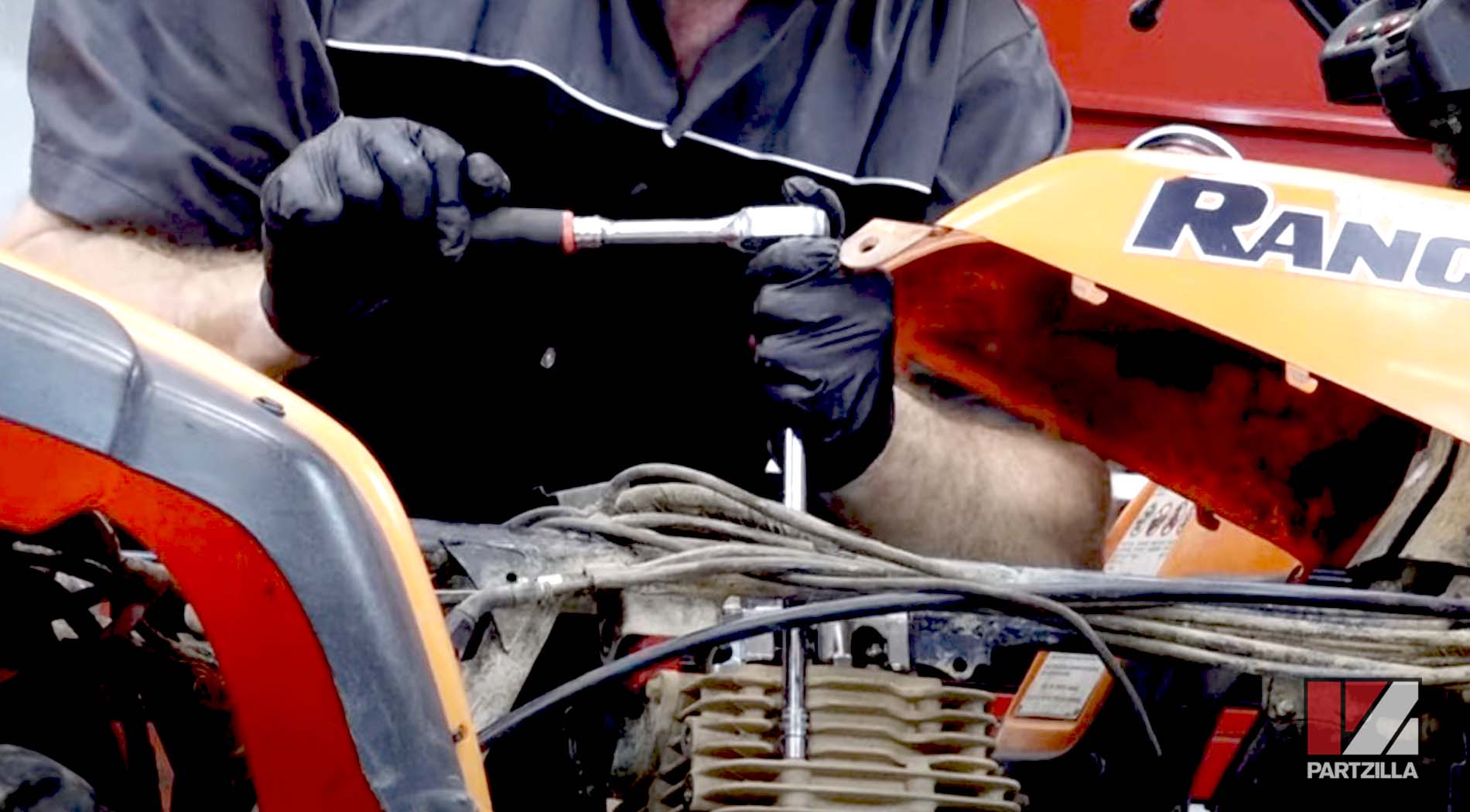 Honda Rancher 350 top end rebuild cylinder head removal