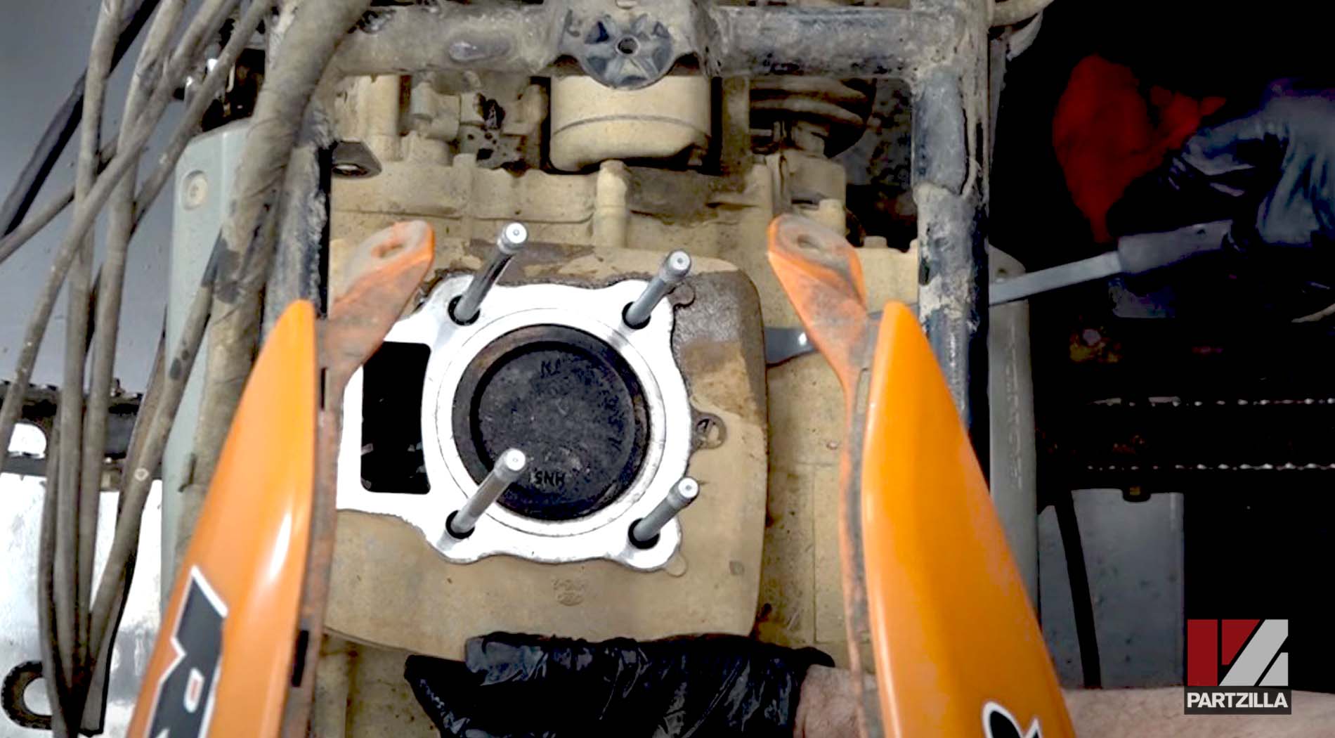 Honda TRX350 ATV engine teardown cylinder removal